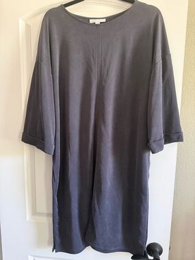 J Jill Slate Blue Sandwashed Relaxed Fit Dress